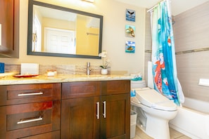 Bathroom with shower and tub