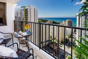 Patio furniture on the balcony to enjoy your relaxing time with gorgeous views