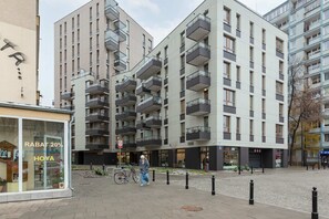 The building and its surroundings.
