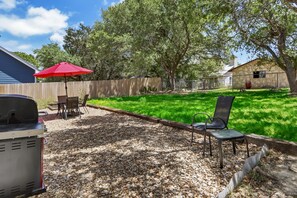 Private backyard with additional seating