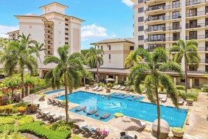 Enjoy the pool and hot tub during your stay