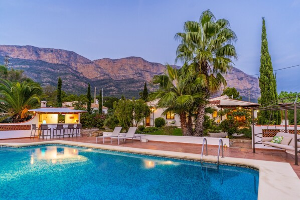 Swimming Pool and View at Night