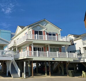 Front view of house, less than1 minute walk to the beach