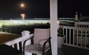 Moon shining on beach from front deck, main level