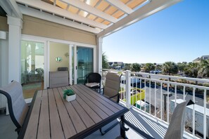 The outdoor living space is fabulous, offering  separate vignette areas.