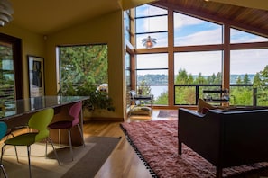 Dining and living area looking towards the lake