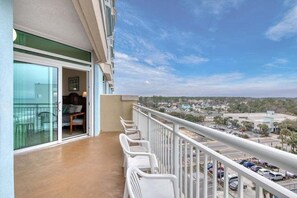 Large Private 8th Floor Balcony that overlooks the Ocean and City