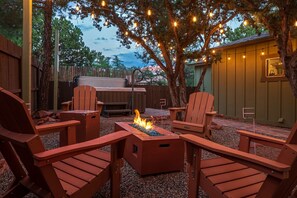 Enjoy friends and family around the firepit at night