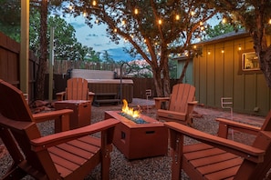 Enjoy friends and family around the firepit at night