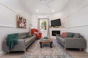  The lounge room has comfortable sofa seating where the group can spread out after a busy day.