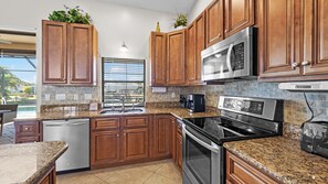 Kitchen with stainless steel appliances,