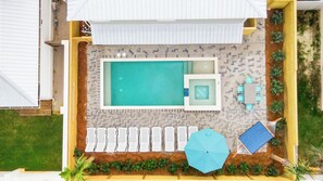 Aerial view of your private backyard oasis!