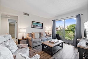 Living area with sleeper sofa and recliners