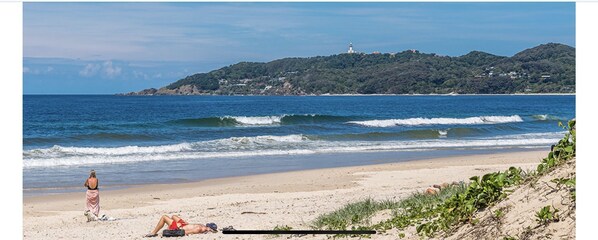 Beautiful Belongil Beach is a 20 second walk across the street