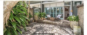 Serene leafy courtyard