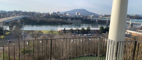 Fantastic view of Downtown Chattanooga, the Tennessee and Lookout Mountain