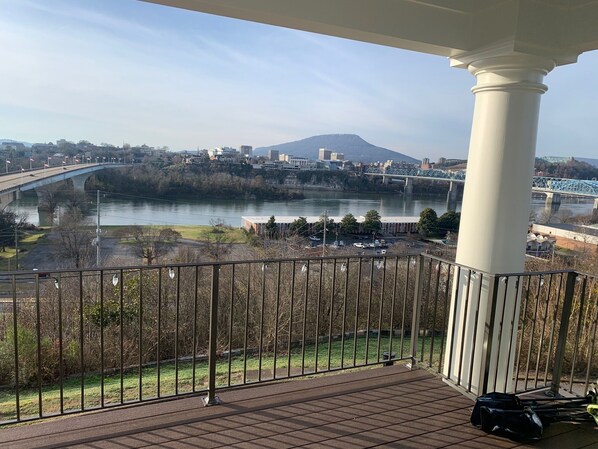 Fantastic view of Downtown Chattanooga, the Tennessee and Lookout Mountain