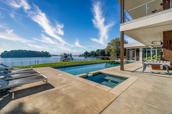 Lake Norman view from patio and pool area
