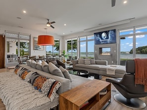 Living room with incredible Lake Norman views.