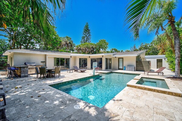 Beautiful Tropical Shaded Pool Patio