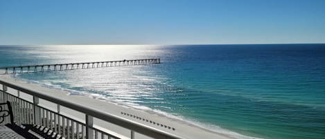 Balcony view of Navarre Pier in the Gulf of Mexico