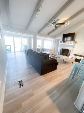 Watch movies and relax after a day on the lake.