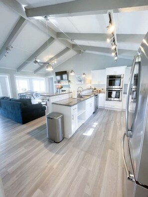 Open kitchen into the living room.