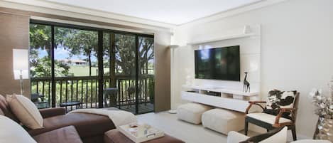 Enjoy golf views from a modern, comfortable living space 