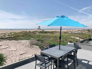 Patio seating so you can enjoy the CA weather and ocean views.