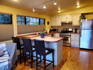 A cook's delight.  Modern kitchen with everything needed for a delicious meal.