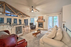 Living Room | Wood-Burning Fireplace