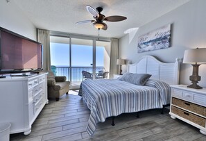 King size bed in the master bedroom.