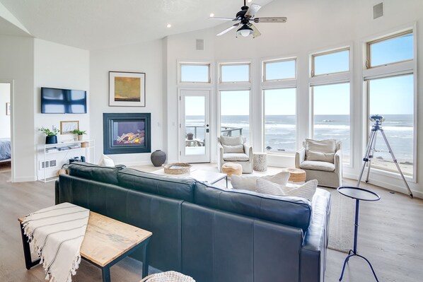 Take in the panoramic views from this ocean front home.
