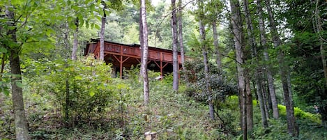 View up to Cabin from road