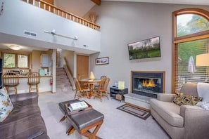 Living room with fireplace for cozy evenings