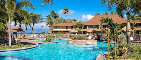 Resort Pools with Molokai on the horizon