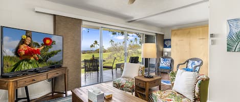 In the historic town of Keauhou, the birthplace of King Kamehameha III and a popular hideaway for native Hawaiian royalty, this charming two bedroom, two bathroom condominium unit on the complex’s first floor treats you to unobstructed golf course views an