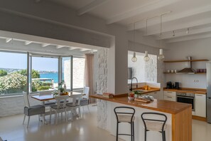 open plan kitchen-living room