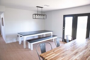 Dining room table with benches