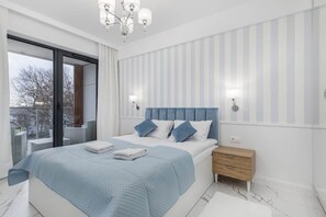 Cozy bedroom in the apartment. 