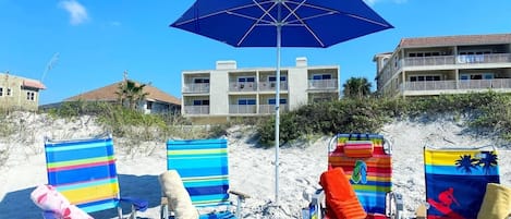 Beach chairs, towels, & umbrella provided