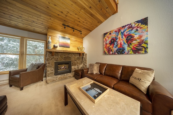 SWP Creekside 403 living area with fireplace