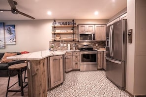 Room, Indoors, Ceiling Fan, Refrigerator, Kitchen