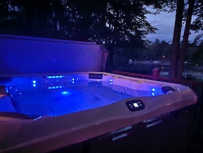 Hot tub is available all year! 