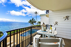 Covered private lanai with stunning views