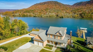 Stunning Aerial view of Main & Guest Home along the Tennessee River