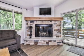 No need to go outside to get cozy by the fire