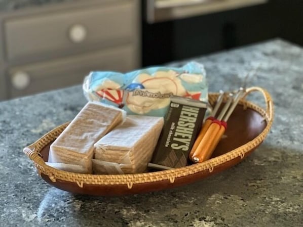 S'mores kit provided to make great memories around the firepit!