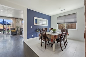 living room seats 6 in dining area plus 7 seating in kitchen