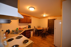 Fully functional kitchen.  Minus a dishwasher.